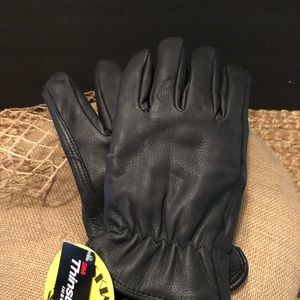 NWT Ladies Napa Deerskin Lined Black Drive Gloves